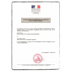 French civil partnership certificate