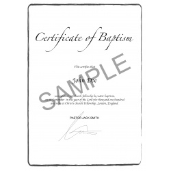 certificate of baptism EN UK United Kingdom England US United States of America