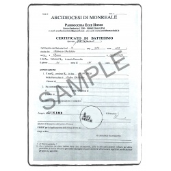 certificate of baptism IT Italian Italy