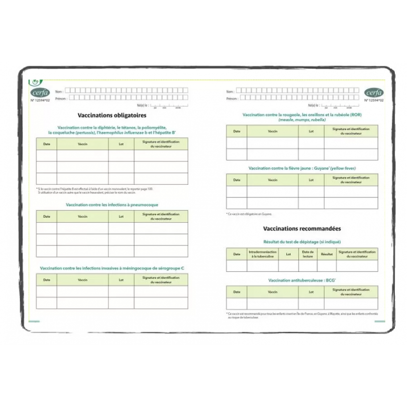 Vaccination certificates FR Vaccination certificates FR