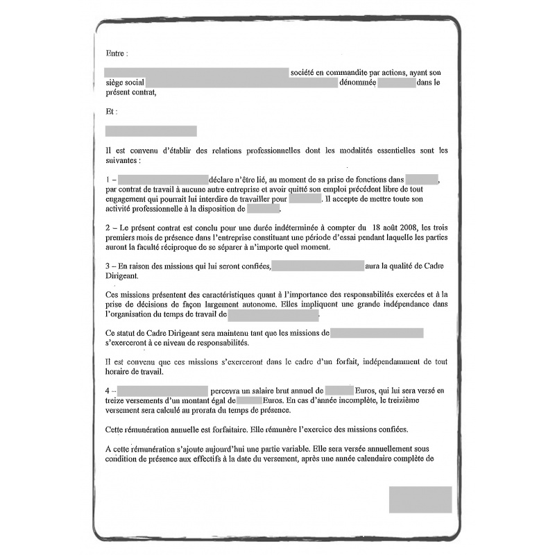 Employment contract FR Employment contract FR