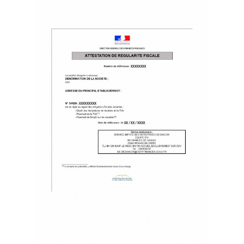 Tax compliance certificate Tax compliance certificate